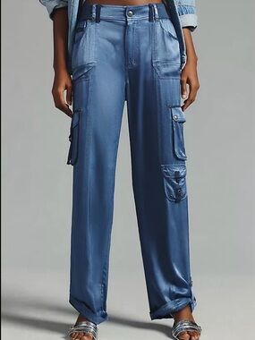 New Marrakech Seyton Silky Cargo Pants Blue
